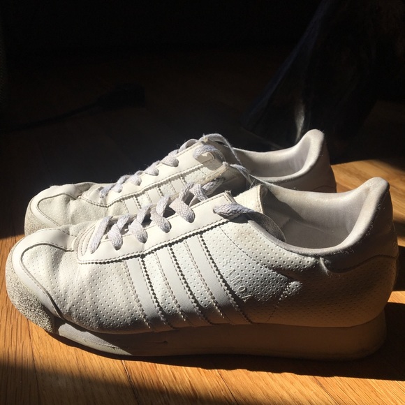 adidas Shoes | Adidas Samoa All White Ladies Size 7 Run Big | Poshmark